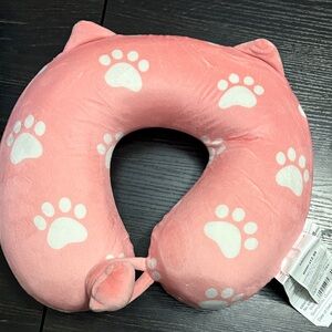 Pink Cat Paw Travel Neck Pillow